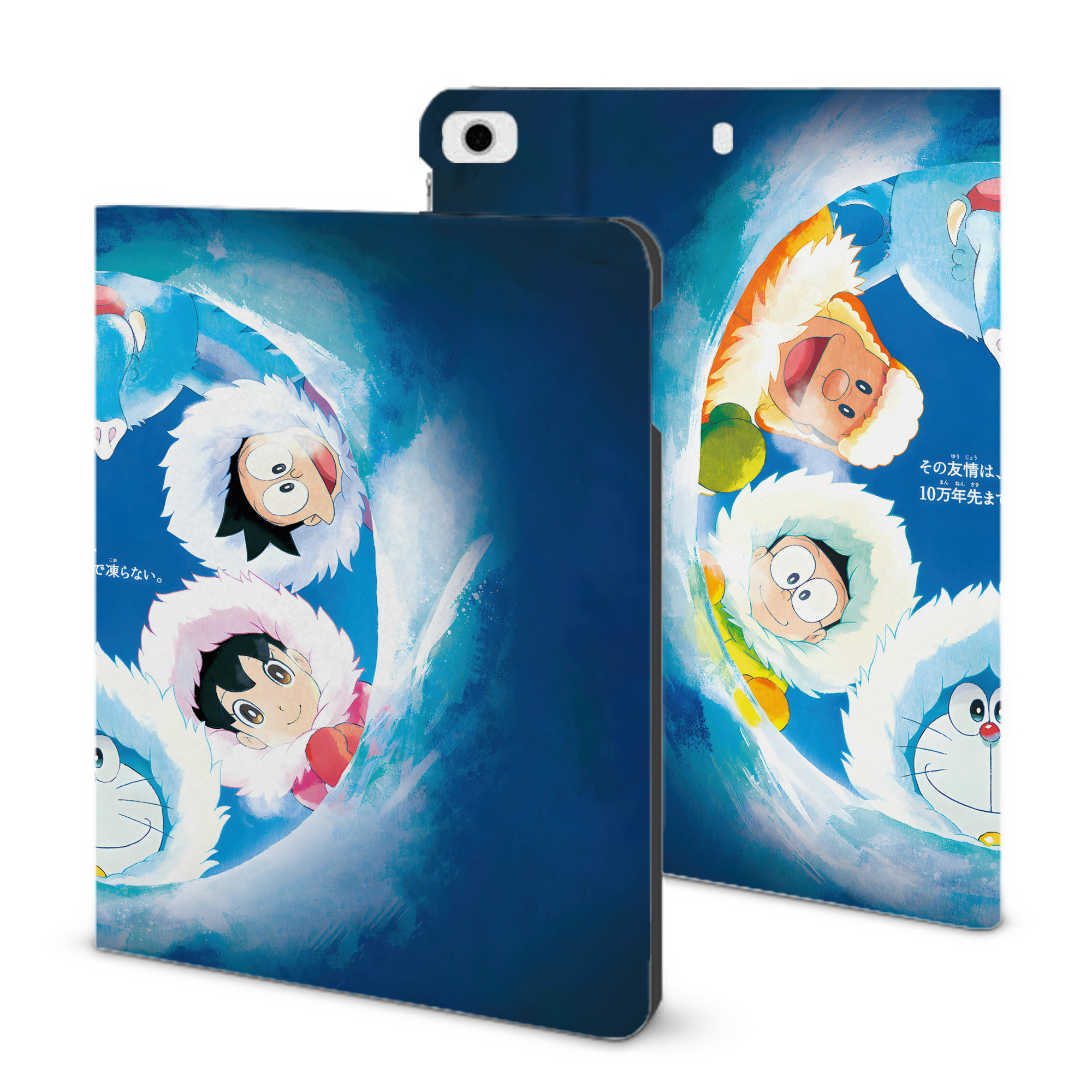 （画像用） ドラえもん Doraemon IPad ケース ブック型 PUレザー TPU 耐衝撃 軽量 薄型 ペン収納なし 全面保護 IPad 各モデル対応